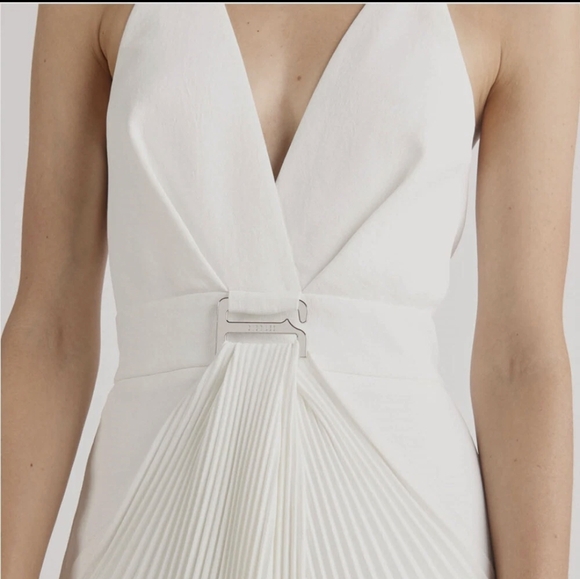 Dion Lee white Pleated Draped Marilyn Monroe midi Dress $1150 sz 4 - Picture 3 of 16